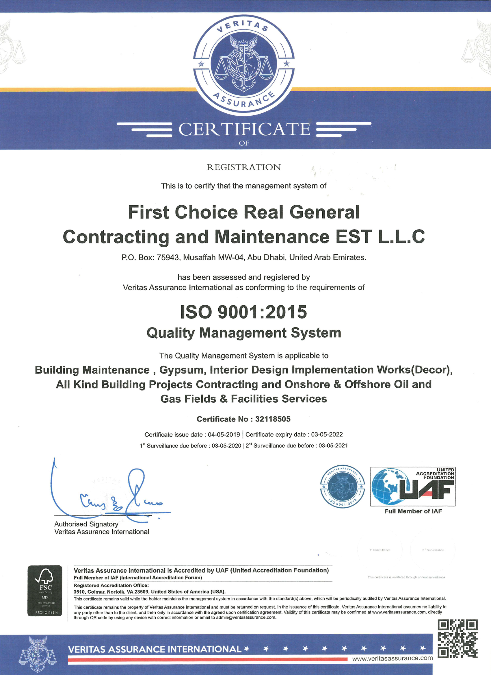 ISO-Quality Maintenance EST LLC