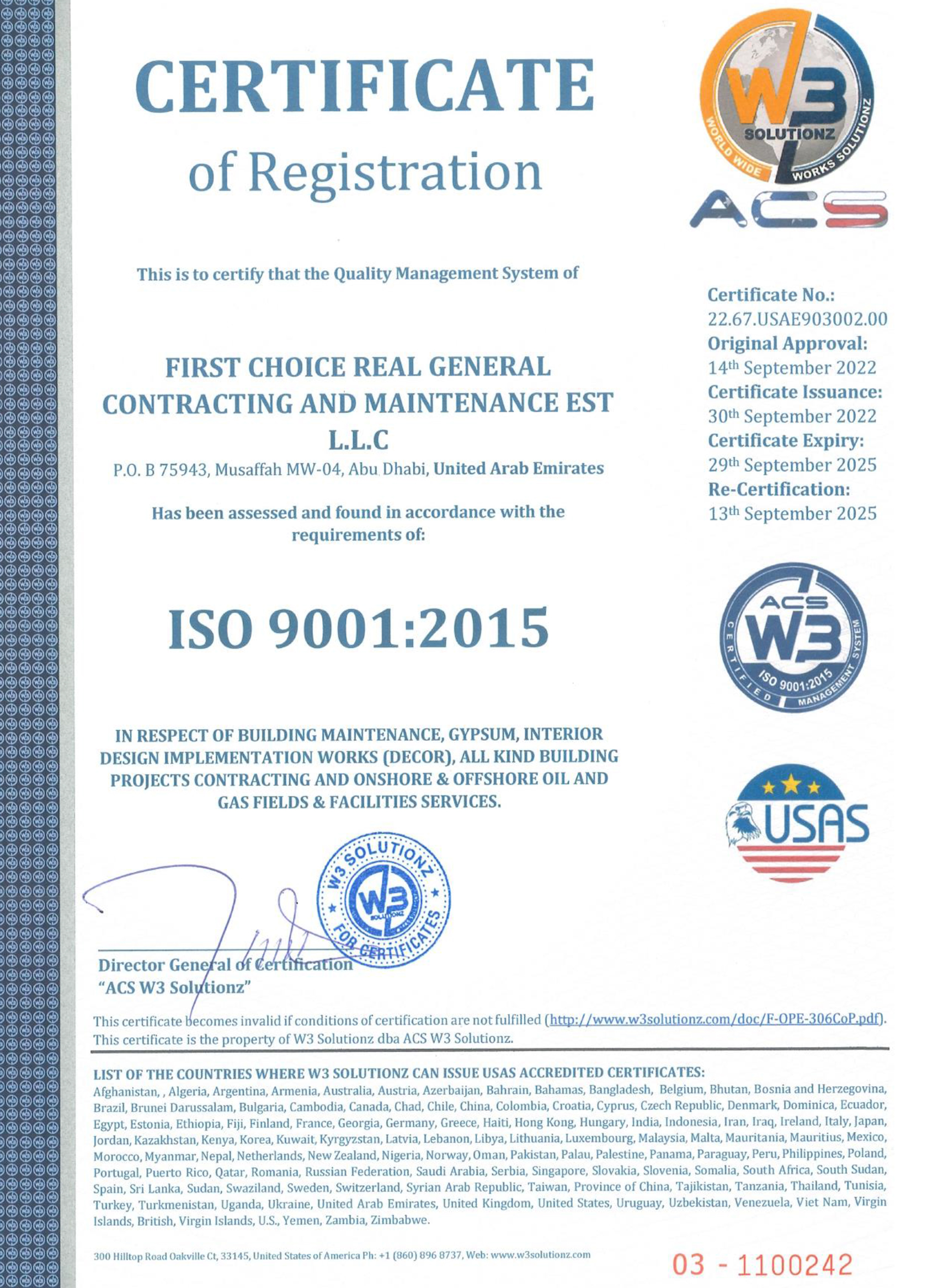 ISO 14001 Maintenance EST LLC